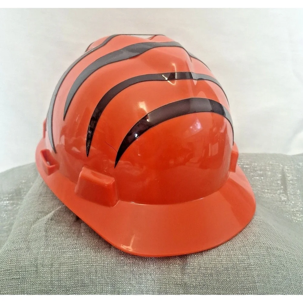 NFL Bengals V-Gard Hard Hat Medium MSA Safety Works Class E Type 1 Orange Black